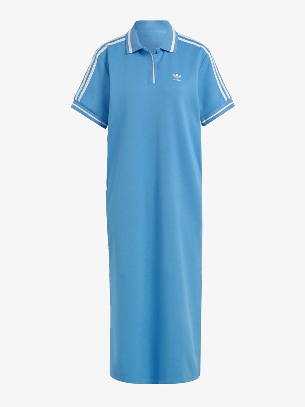 adidas Originals Light Blue Polo Maxi Dress with White Trim